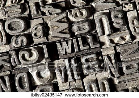Old lead letters forming the term I WILL View Large Photo Image Stock Photo - Old lead letters forming the term I WILL. Fotosearch