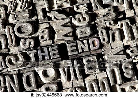 Old lead letters forming the term THE END View Large Photo Image Stock Photo - Old lead letters forming the term THE END. Fotosearch