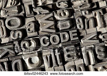 Old lead letters forming the word CODE View Large Photo Image Stock Image - Old lead letters forming the word CODE. Fotosearch