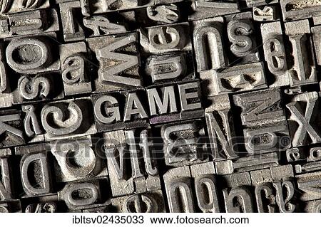 Old lead letters forming the word GAME View Large Photo Image Stock Image - Old lead letters forming the word GAME. Fotosearch