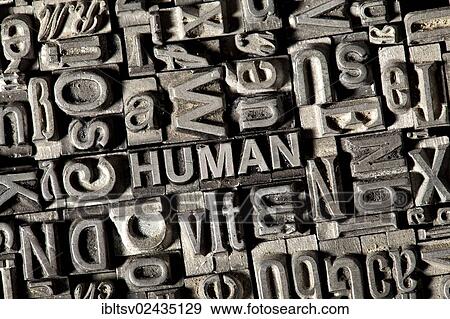 Old lead letters forming the word HUMAN View Large Photo Image Stock Photo - Old lead letters forming the word HUMAN. Fotosearch