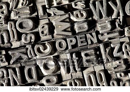 Old lead letters forming the word OPEN View Large Photo Image Stock Photo - Old lead letters forming the word OPEN. Fotosearch