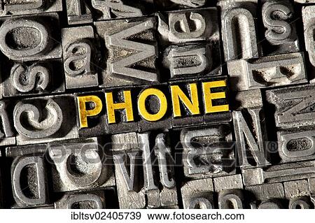 Old lead letters forming the word PHONE View Large Photo Image Stock Photo - Old lead letters forming the word PHONE. Fotosearch
