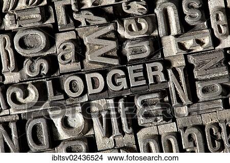 Old lead letters forming the word " LODGER" View Large Photo Image Picture - Old lead letters forming the word " LODGER". Fotosearch