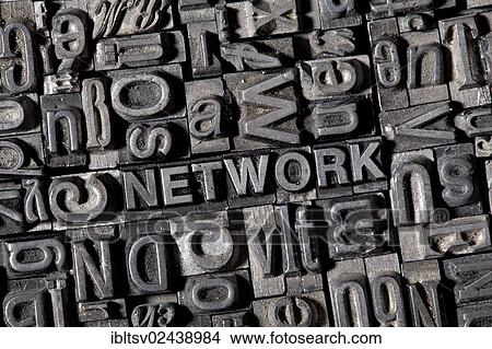 Old lead letters forming the word " NETWORK" View Large Photo Image Picture - Old lead letters forming the word " NETWORK". Fotosearch