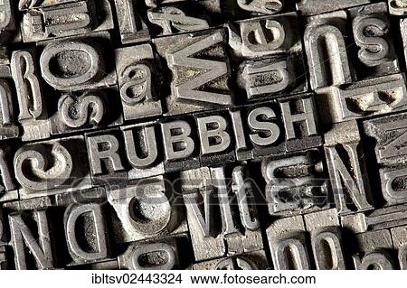 Old lead letters forming the word RUBBISH View Large Photo Image Picture - Old lead letters forming the word RUBBISH. Fotosearch