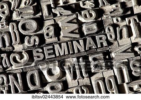 Old lead letters forming the word SEMINAR View Large Photo Image Picture - Old lead letters forming the word SEMINAR. Fotosearch