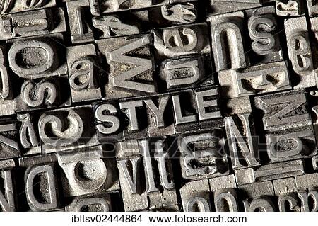 Old lead letters forming the word " STYLE" View Large Photo Image Picture - Old lead letters forming the word " STYLE". Fotosearch
