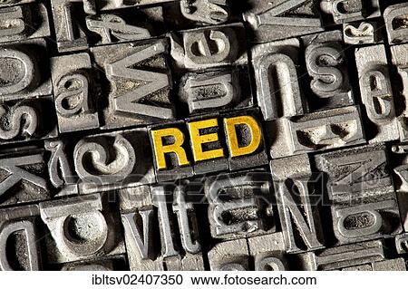 Old lead letters forming the word RED View Large Photo Image Stock Image - Old lead letters forming the word RED. Fotosearch