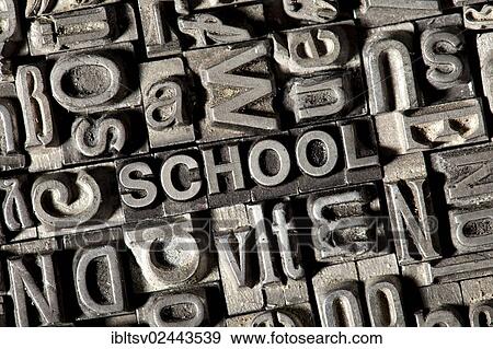 Old lead letters forming the word SCHOOL View Large Photo Image Stock Photo - Old lead letters forming the word SCHOOL. Fotosearch