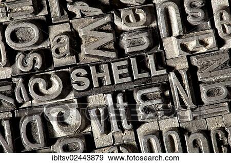 Old lead letters forming the word SHELL View Large Photo Image Stock Photo - Old lead letters forming the word SHELL. Fotosearch