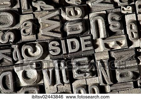 Old lead letters forming the word SIDE View Large Photo Image Stock Photograph - Old lead letters forming the word SIDE. Fotosearch