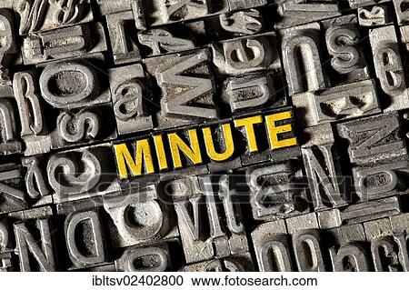 "Old lead letters forming the word """"MINUTE""""" View Large Photo Image Stock Image - "Old lead letters forming the word """"MINUTE""""". Fotosearch