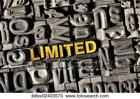 Stock Image - "Old lead letters forming the word """"LIMITED""""". Fotosearch