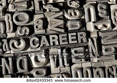 Stock Image - "Old lead letters forming the word """"CAREER""""". Fotosearch