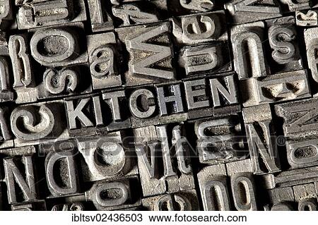 Old lead letters forming the word " KITCHEN" View Large Photo Image Stock Image - Old lead letters forming the word " KITCHEN". Fotosearch