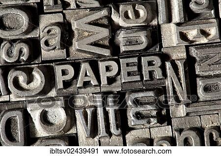 Stock Image - Old lead letters forming the word &quot; PAPER&quot. Fotosearch