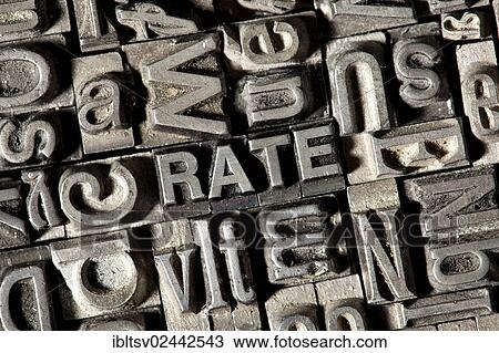 Old lead letters forming the word " RATE" View Large Photo Image Stock Image - Old lead letters forming the word " RATE". Fotosearch
