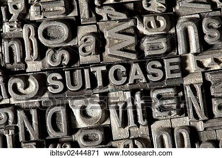 "Old lead letters forming the word """"SUITCASE""""" View Large Photo Image Stock Image - "Old lead letters forming the word """"SUITCASE""""". Fotosearch