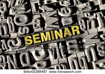 "Old lead letters forming the word """"SEMINAR""""" View Large Photo Image Stock Photo - "Old lead letters forming the word """"SEMINAR""""". Fotosearch