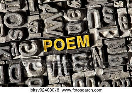"Old lead letters forming the word """"POEM""""" View Large Photo Image Stock Photo - "Old lead letters forming the word """"POEM""""". Fotosearch