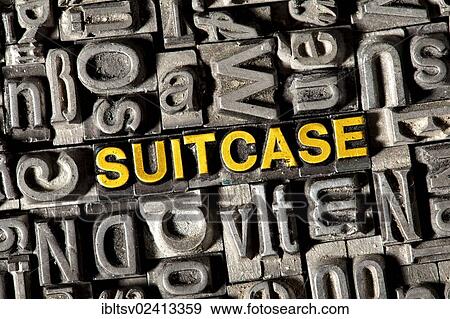 Stock Photo - Old lead letters forming the word SUITCASE. Fotosearch