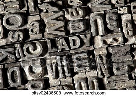 "Old lead letters forming the word """"LADY""""" View Large Photo Image Stock Photo - "Old lead letters forming the word """"LADY""""". Fotosearch