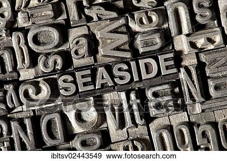 Old lead letters forming the word SEASIDE View Large Photo Image Stock Photo - Old lead letters forming the word SEASIDE. Fotosearch