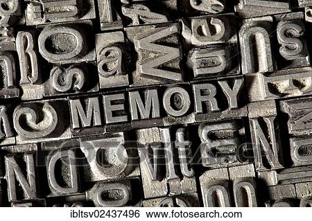 Old lead letters forming the word " MEMORY" View Large Photo Image Stock Photograph - Old lead letters forming the word " MEMORY". Fotosearch