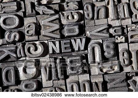 Old lead letters forming the word " NEW" View Large Photo Image Stock Photograph - Old lead letters forming the word " NEW". Fotosearch