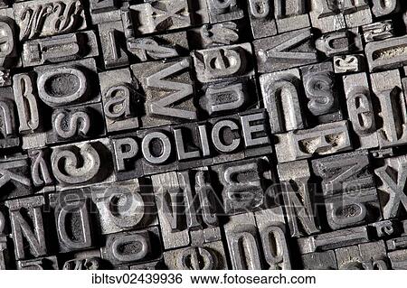 Old lead letters forming the word " POLICE" View Large Photo Image Stock Photograph - Old lead letters forming the word " POLICE". Fotosearch