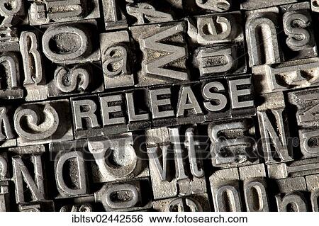 Old lead letters forming the word " RELEASE" View Large Photo Image Stock Photograph - Old lead letters forming the word " RELEASE". Fotosearch