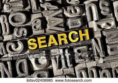 Stock Photography - "Old lead letters forming the word """"SEARCH""""". Fotosearch