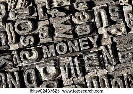 Stock Photography - Old lead letters forming the word &quot; MONEY&quot. Fotosearch