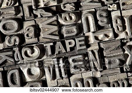 Old lead letters forming the word TAPE View Large Photo Image Stock Photo - Old lead letters forming the word TAPE. Fotosearch