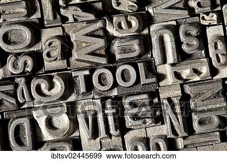 Old lead letters forming the word TOOL View Large Photo Image Stock Photo - Old lead letters forming the word TOOL. Fotosearch