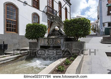 Picture - "Old mansion, cultural centre, Plaza de San Roque, Firgas, Gran Canaria, Canary Islands, Spain, Europe, PublicGround, Europe". Fotosearch