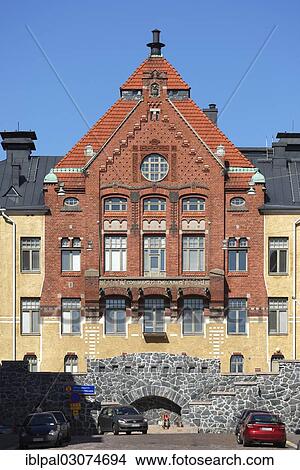 Picture - "Old Physiology University, Art Nouveau building, Helsinki, Uusimaa, Finland, Europe". Fotosearch