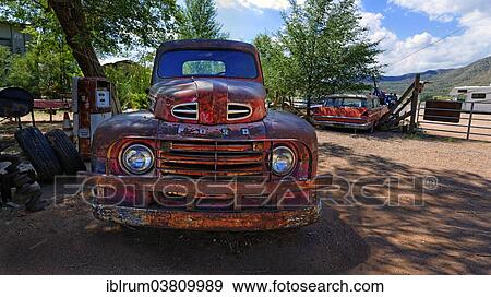 "Old red rusty Ford F1, Route 66, Hackberry General Store, Hackberry, Arizona, USA" View Large Photo Image Stock Photo - "Old red rusty Ford F1, Route 66, Hackberry General Store, Hackberry, Arizona, USA". Fotosearch