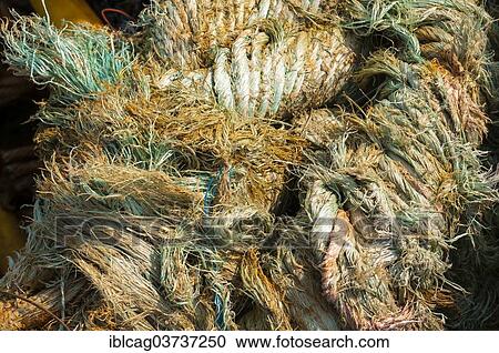 Stock Image - "Old rope, Hvide Sande, Jutland, Denmark, Europe". Fotosearch