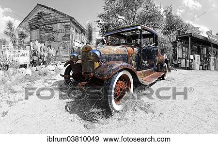 "Old rusty Ford Model A, Route 66, Hackberry General Store, Hackberry, Arizona, USA" View Large Photo Image Stock Photo - "Old rusty Ford Model A, Route 66, Hackberry General Store, Hackberry, Arizona, USA". Fotosearch