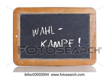 "Old school blackboard with the term WAHLKAMPF, German for election campaign" View Large Photo Image Picture - "Old school blackboard with the term WAHLKAMPF, German for election campaign". Fotosearch
