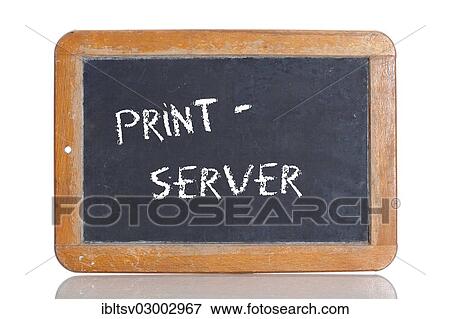 Old school blackboard with the term PRINT SERVER View Large Photo Image Stock Photo - Old school blackboard with the term PRINT SERVER. Fotosearch