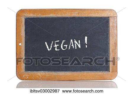 Old school blackboard with the term VEGAN View Large Photo Image Stock Photo - Old school blackboard with the term VEGAN. Fotosearch