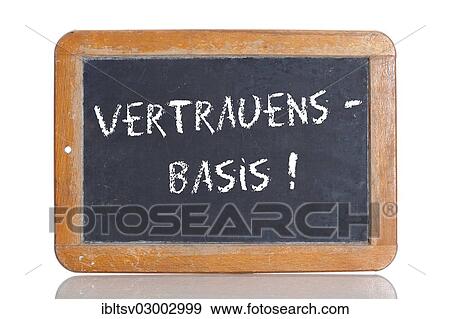 "Old school blackboard with the term VERTRAUENSBASIS, German for foundation of trust" View Large Photo Image Stock Photo - "Old school blackboard with the term VERTRAUENSBASIS, German for foundation of trust". Fotosearch