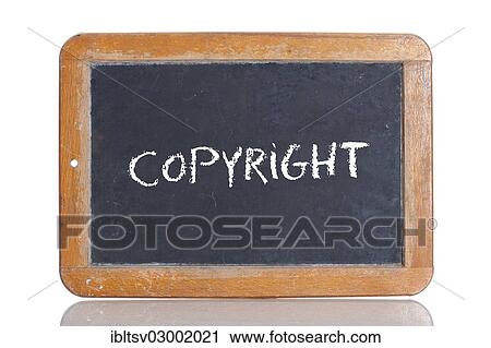 Stock Image - Old school blackboard with the word COPYRIGHT. Fotosearch
