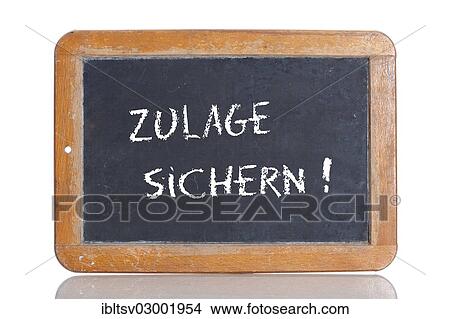 "Old school blackboard with the words ZULAGE SICHERN!, German for Secure your bonus! " View Large Photo Image Picture - "Old school blackboard with the words ZULAGE SICHERN!, German for Secure your bonus! ". Fotosearch