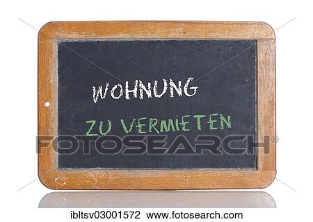 "Old school blackboard with the words WOHNUNG ZU VERMIETEN, German for Apartment for rent" View Large Photo Image Stock Image - "Old school blackboard with the words WOHNUNG ZU VERMIETEN, German for Apartment for rent". Fotosearch