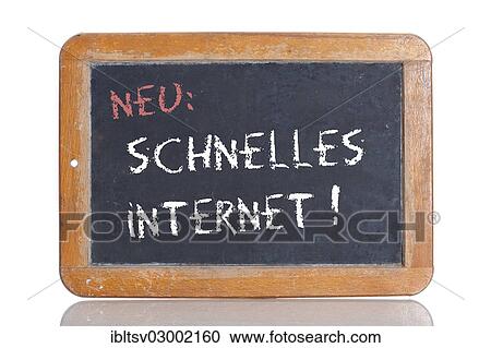 "Old school blackboard with the words NEU: SCHNELLES INTERNET!, German for New: Fast internet! " View Large Photo Image Stock Image - "Old school blackboard with the words NEU: SCHNELLES INTERNET!, German for New: Fast internet! ". Fotosearch