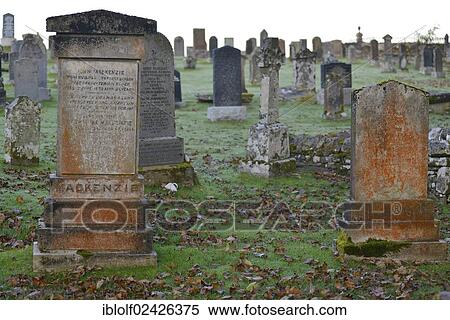 "Old Scottish graveyard with Celtic crosses and gravestones with hoarfrost-covered grass, Gairloch, Wester Ross, Scotland, United Kingdom, Europe" View Large Photo Image Stock Photography - "Old Scottish graveyard with Celtic crosses and gravestones with hoarfrost-covered grass, Gairloch, Wester Ross, Scotland, United Kingdom, Europe". Fotosearch